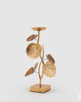 Portacandela foglie ninfea, oro, misura piccola H.44x23cm. EDG