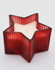 Candela profumata, Stella, colore rosso, H.8x D.13,5 cm. EDG