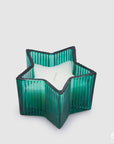 Candela profumata, Stella, colore verde, H.6.5x D. 10.5 cm. EDG