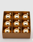 Palla vetro, conf. 9pz., oro, diametro 6cm. EDG