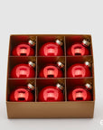 Palla vetro, conf. 9pz., rosso, diametro 6cm. EDG