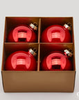 Palla vetro, rosso, confezione da 4pz., diametro 10cm. EDG
