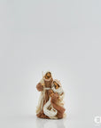Natività di Natale "Lord", in tessuto marrone/panna, con base, H.28 cm. EDG