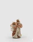 Natività di Natale "Lord", in tessuto marrone/panna, con base, H.22cm. EDG