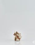 Natività di Natale "Lord", in tessuto marrone/panna, con base, H.17cm. EDG