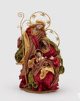 Natività di Natale, in tessuto bordeaux, H.41 cm. EDG