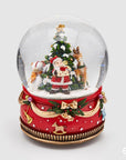 Sferacqua con Babbo Natale e doni, renna e pupazzo di neve, con carillon. EDG