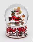 Sferacqua con Babbo Natale e passerotto, con carillon. EDG