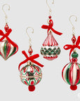 Palla in vetro, 4 modelli diversi, colore verde, rosso e oro, H. 21cm. EDG