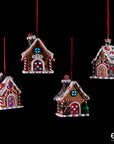 Decoro casa di marzapane, con led, multicolore, misura H. 10cm. EDG