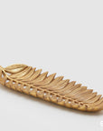 Piatto Foglia Palma, oro, H.4x42x13 cm. EDG