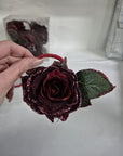 Set 4 legatovaglioli rose rosse brillantinate. Sia Home Fashion