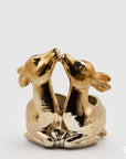 Vaso Cerbiatti, in metallo, colore oro. EDG