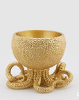 Vaso Piovra, in poliresina, colore oro, misura H.18x D23 cm. EDG