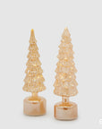 Decoro pino Twist, colore oro, 2 assortiti, con movimento e led, H. 35 x D. 9 cm. EDG