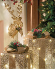 Pacco regalo grande, oro e bianco con 24 leds e decoro. L'oca nera