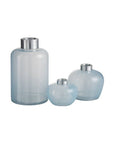 Vaso Palla in Vetro/Metallo colore Blu Chiaro/Grigio Small. Jolipa