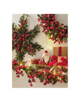 Ghirlanda tonda pino e bacche rosse con 40 leds. L'oca nera