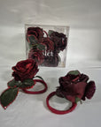 Set 4 legatovaglioli rose rosse brillantinate. Sia Home Fashion
