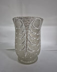 Vasetto/portacandela platino e foglie glitter bianco, H. 15 cm. Sia Home Fashion