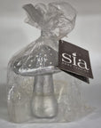 Candela a forma di fungo, colore argento con puntini bianco. Sia Home Fashion