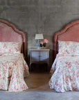Lenzuola completo letto matrimoniale, decoro floreale. Blanc Mariclò