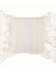 Cuscino rettangolare con pizzo e gala, colore bianco. Blanc Mariclò