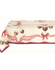 Tovaglia con stampa fiocchi Natale 160X350. Blanc Mariclò