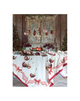 Tovaglia con stampa fiocchi Natale 150x220. Blanc Mariclò
