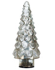 Decoro albero piccolo in vetro con led. Blanc Mariclò