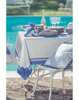 Set 2 Cuscini Linea Sapore di Mare con fiocco blu 45x45 cm. Blanc Mariclò