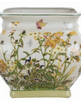Vaso decorativo basso in porcellana. Blanc Mariclò
