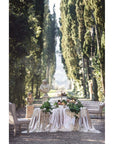 Runner in velluto con bordo in pizzo, colore beige, Linea Velvet &amp lace, 45x150. Blanc Mariclò