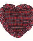 Cuscino a forma di cuore con gala, linea Tartan. Blanc Mariclò