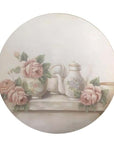 Quadro rotondo con rose, misura 60x60 cm., senza cornice. Blanc Mariclò