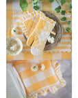 Set 6 Copricuscini sedia a quadri con gala da 10cm., 40x40 cm. Blanc Mariclò