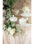 Contenitore caramelle con coperchio, ceramica bianco decoro rose. Blanc Mariclò