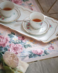 Tovaglietta americana con rose, in vinile, 35x48cm. Blanc Mariclò