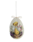 Decoro Uova di Pasqua canarini, misura grande, in polyfoam. Blanc Mariclò