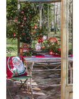 Set Runner e cuscino Natale, stampa Babbo Natale. Blanc Mariclò