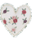 Cuscino a cuore con rose Linea Sapphire, 45x45 cm. Blanc Mariclò