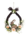 Decoro Ghirlanda con coniglio e fiori. Blanc Mariclò