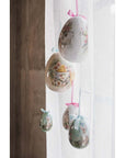 Decoro Uova di Pasqua canarini misura media, in polyfoam. Blanc Mariclò