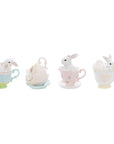 Decoro coniglietto in tazza, 4 modelli assortiti. Blanc Mariclò