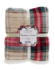 Plaid sherpa, Linea Christmas Tartan, fantasia tartan 140x170 cm. Blanc Mariclò