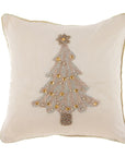 Cuscino di Natale con ricamo Albero, 30x30 cm. Blanc Mariclò