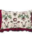 Set 2 copriguanciali double face tartan e fiori. Blanc Mariclò