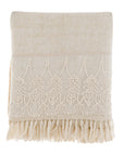 Copritutto/plaid con pizzo, Linea Dentelle, 135x175 cm. Blanc Mariclò