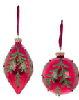 Sfere di Natale, rosso e verde, 2 forme assortite. Blanc Mariclò
