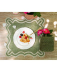 Tovaglietta americana quadrata smerlata, verde, 36x36 cm. Blanc Mariclò